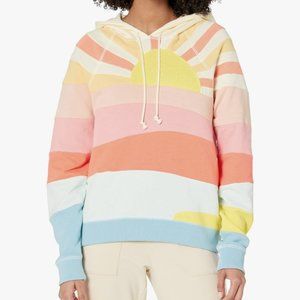 Faherty Soleil Abstract Sun Print Long Sleeve Pullover Hoodie Sunset